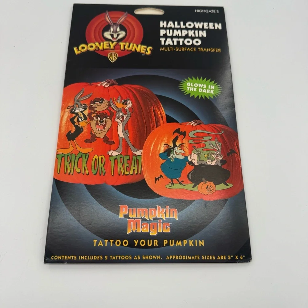 Vintage Looney Tunes Bugs‎ Bunny Halloween Pumpkin Tattoo Decorating Kit New